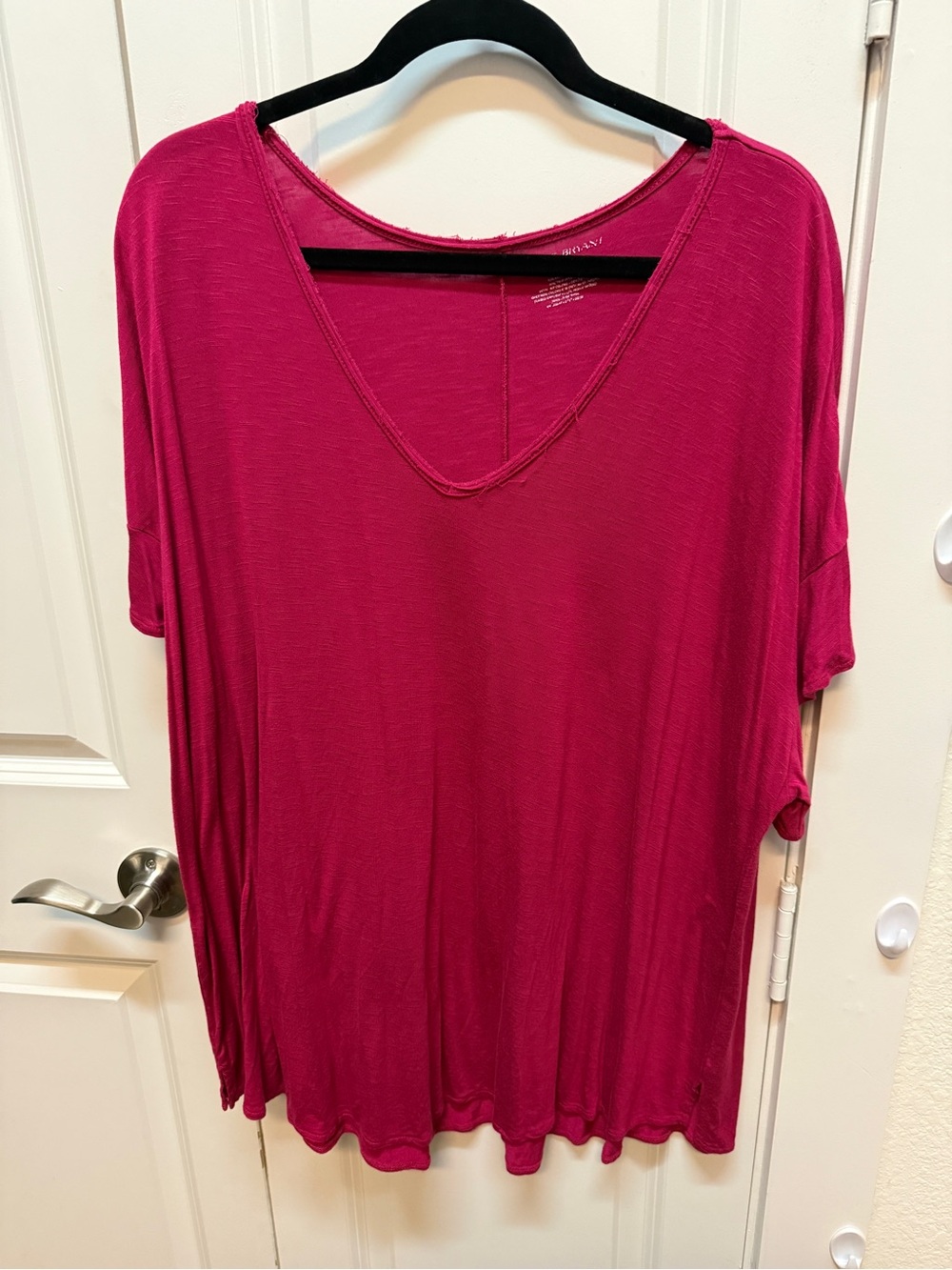 Lane Bryant Relaxed V-Neck Tee in Deep Pink